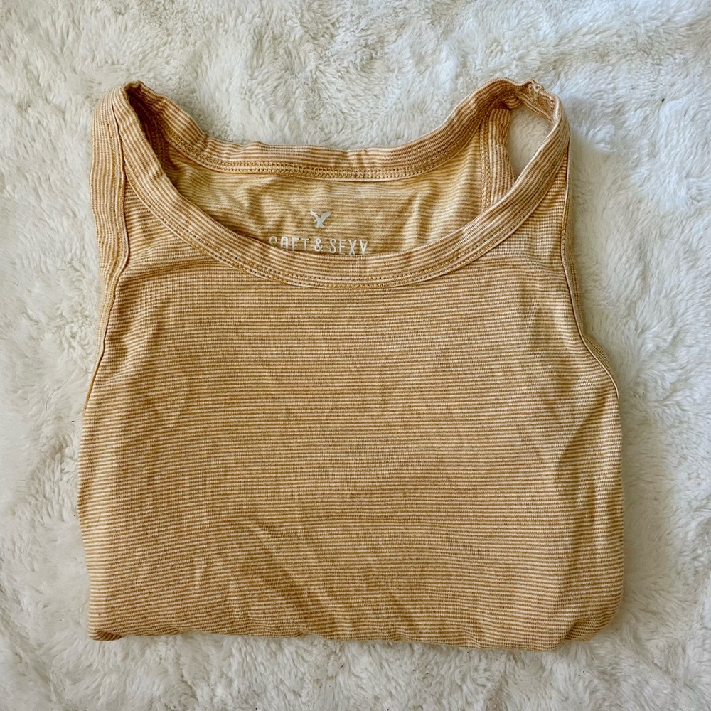 soft yellow tank top with racer back!